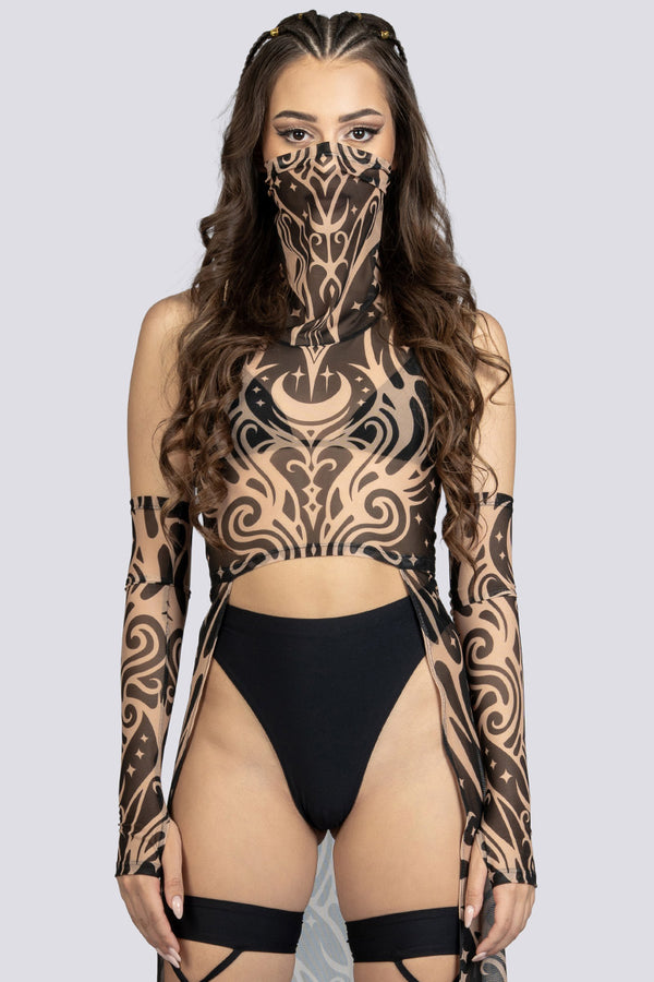 Luna Duster Mesh Crop Top Festival Wear
