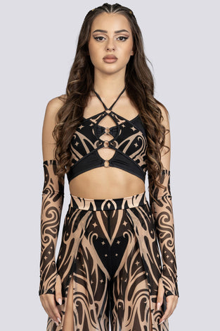 Luna High Slit Pants Set Festival Outfit