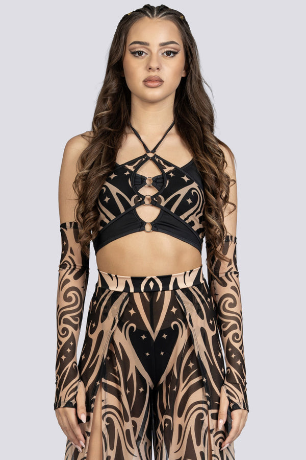 Luna High Slit Pants Set Festival Outfit