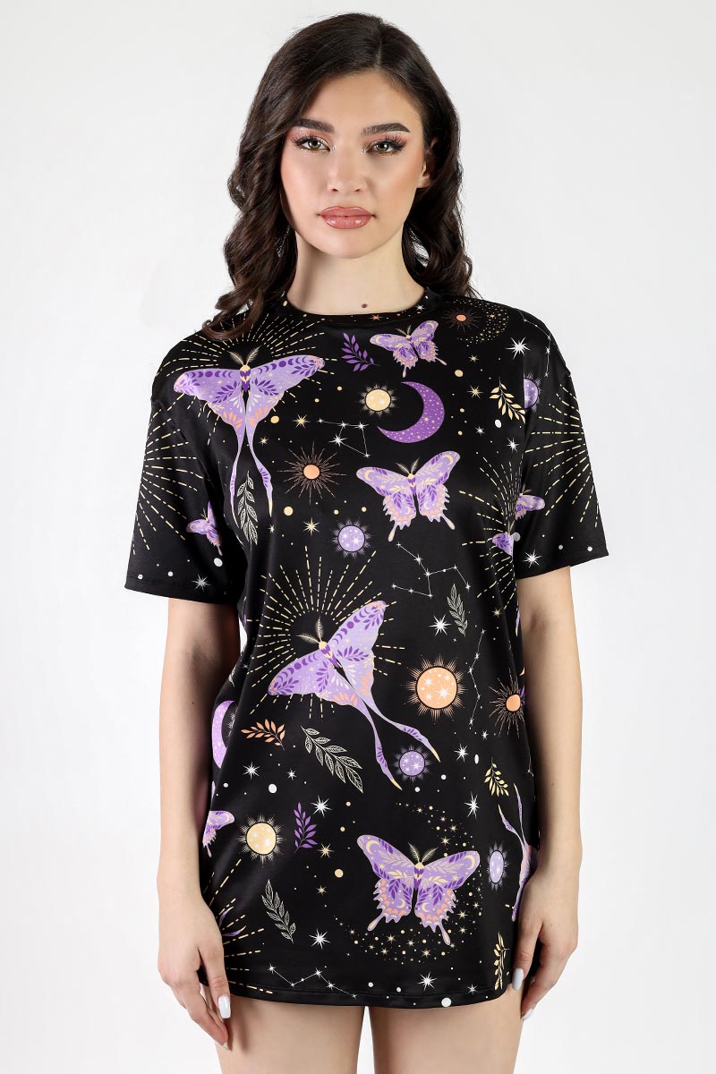 Lunar Moth Oversized Tee Front View