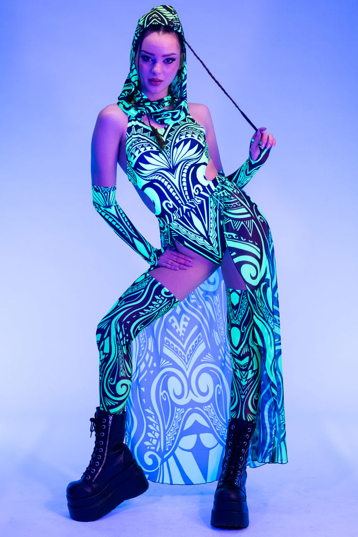 Rave Outfit Maori Relic Festival Bodysuit