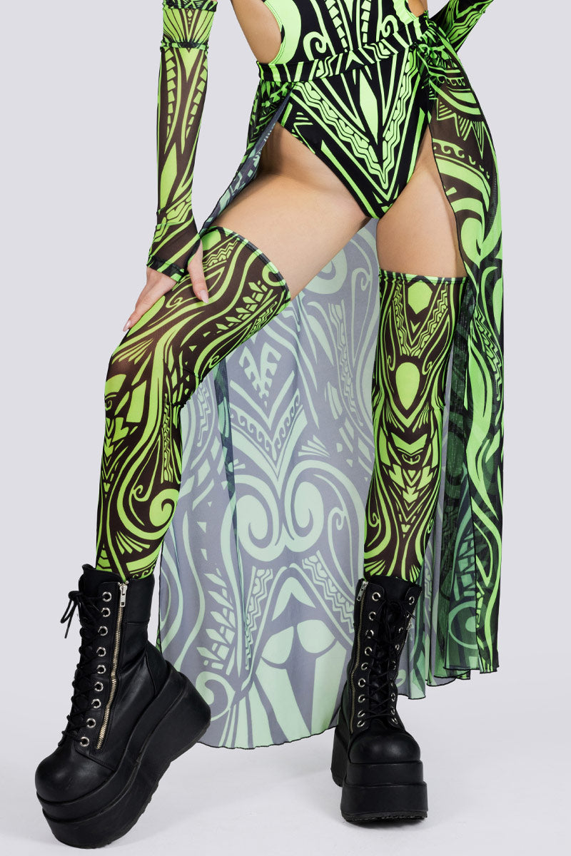 Maori Relic Sheer Maxi Skirt