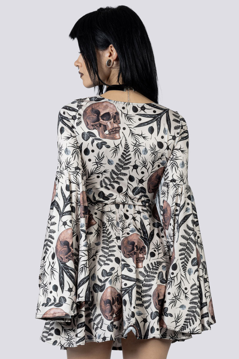 Memento Bloom Front Tie Knot Dress Back Goth Fashion