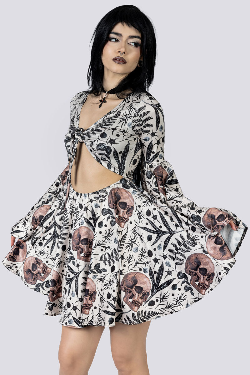 Memento Bloom Front Tie Knot Dress Gothic Clothes