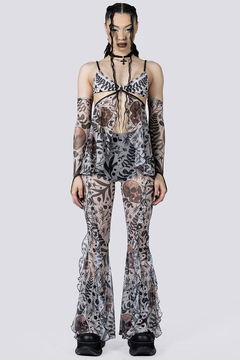 Memento Bloom Mesh Overlay Bra Top Front Goth Wear