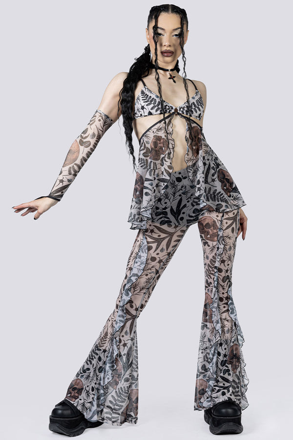 Memento Bloom Ruffle Pants Set Full Body Goth Clothing