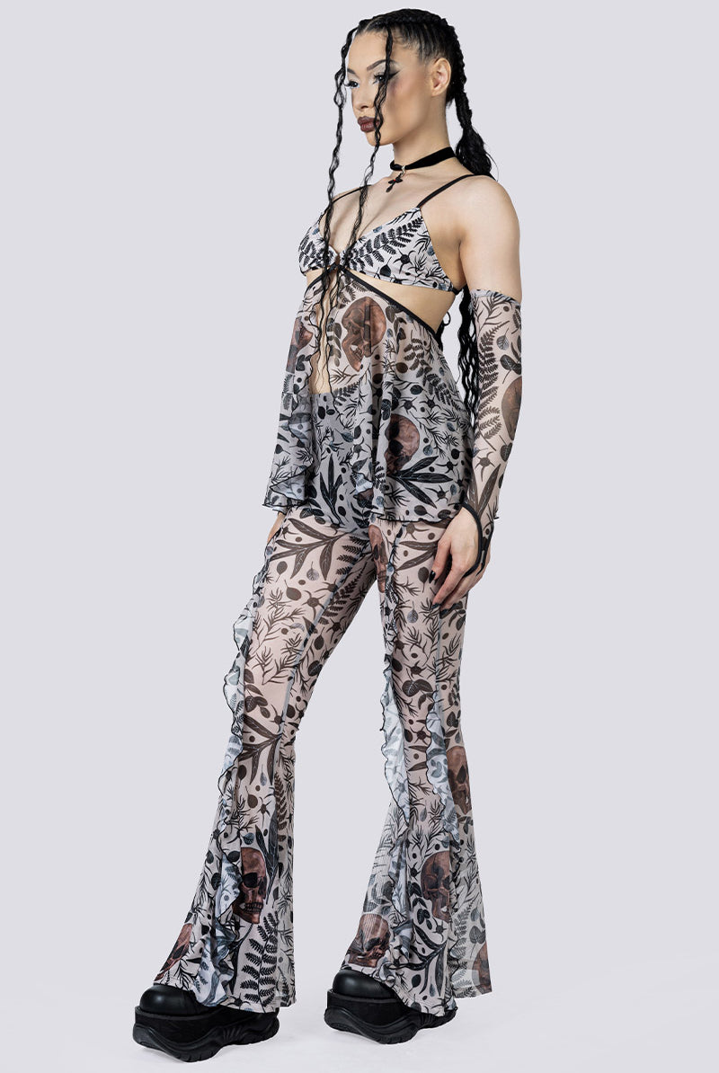 Memento Bloom Ruffle Pants Set Side Gothic Clothes