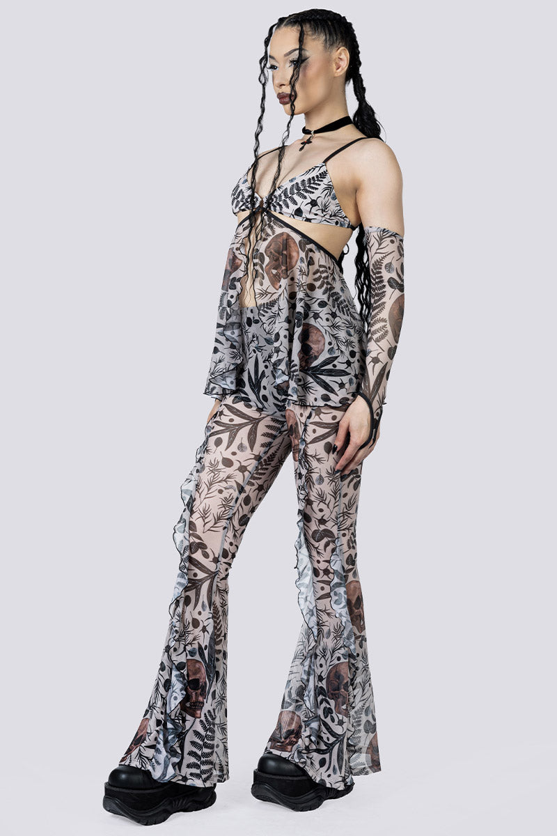 Memento Bloom Ruffle Pants Side Gothic Clothes