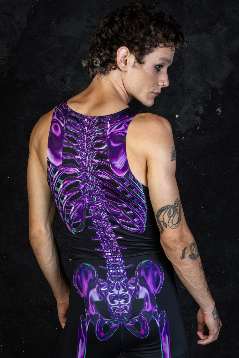 Purple Skeleton Men Tank Top for Halloween & Rave | Devil Walking