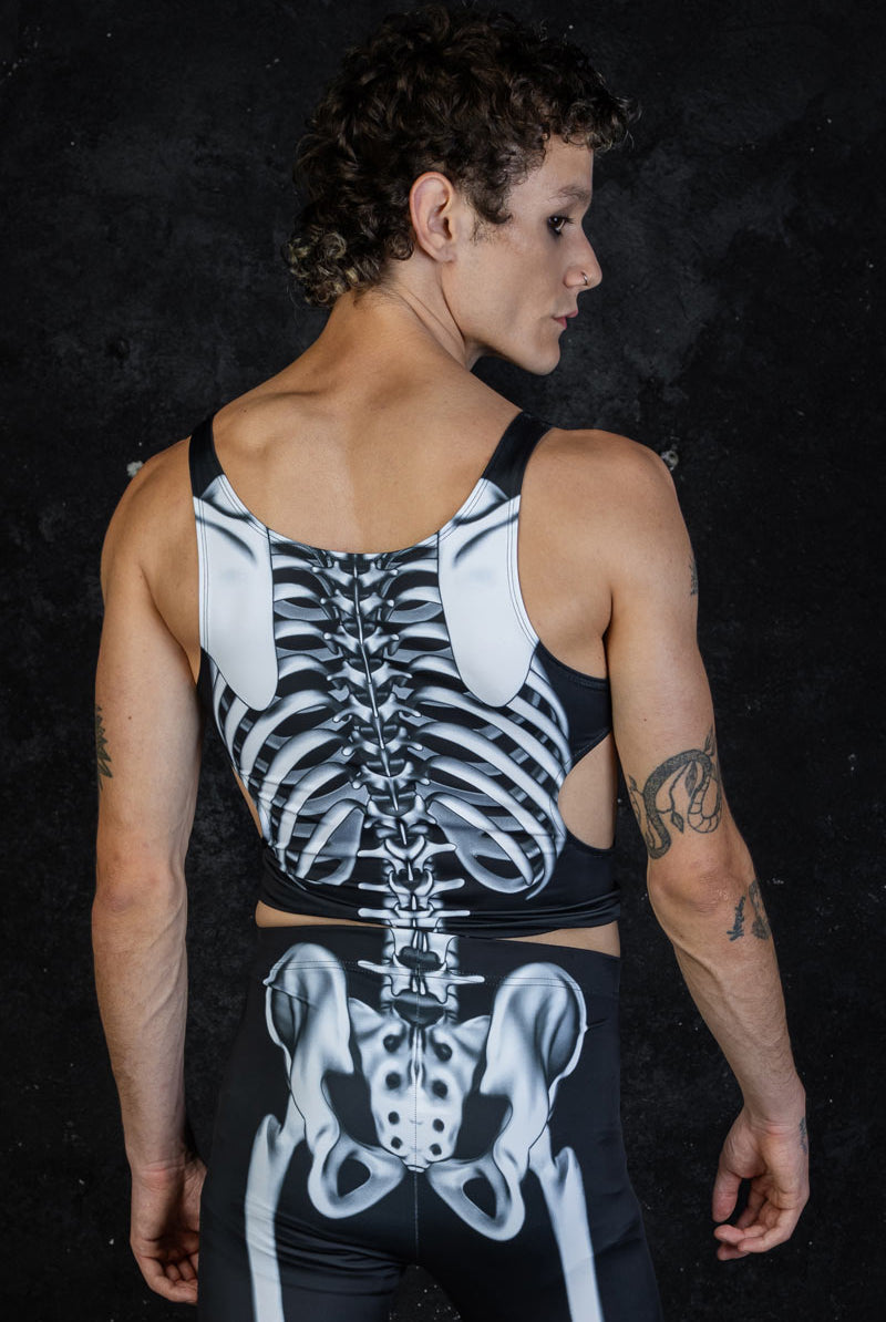 Men's Rattling Bones Cut Out Tank Top Back View