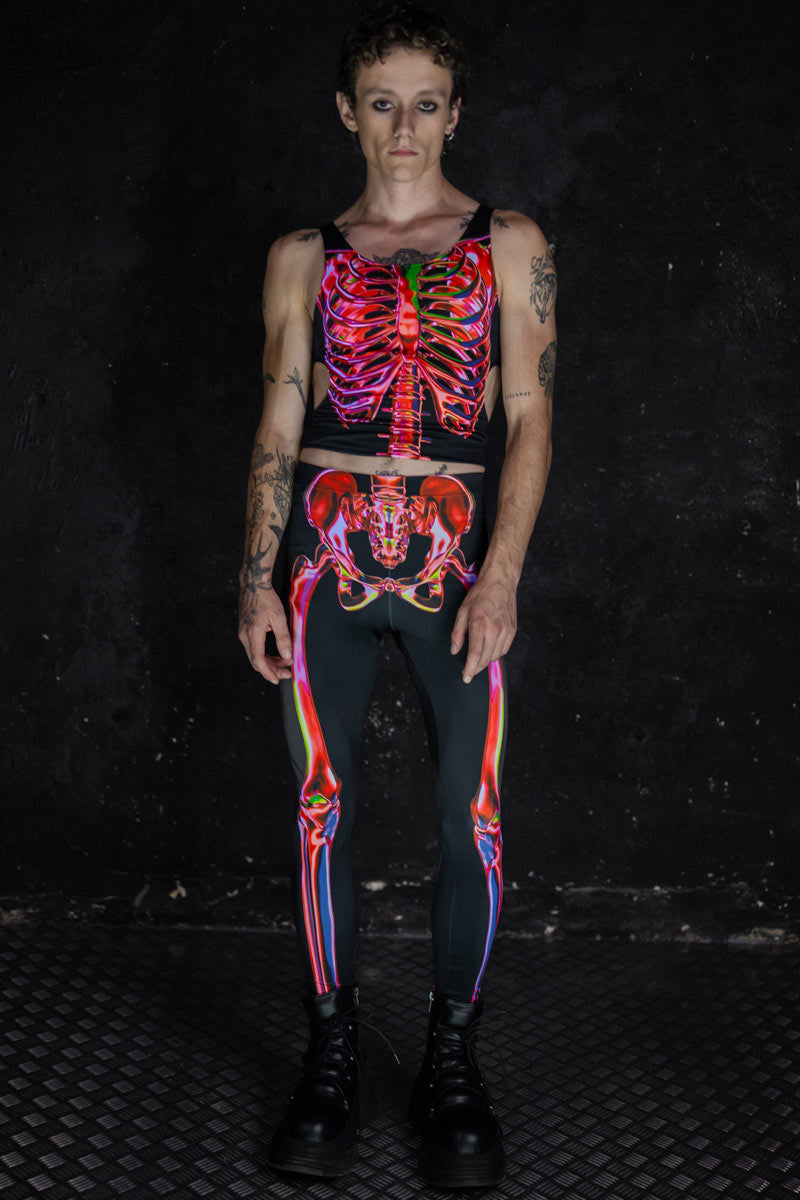 Men's Ruby Skeleton Leggings Full View