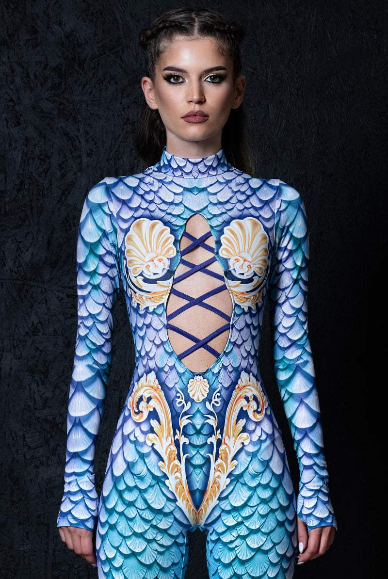 Mermaid Princess Open Front Costume Close View