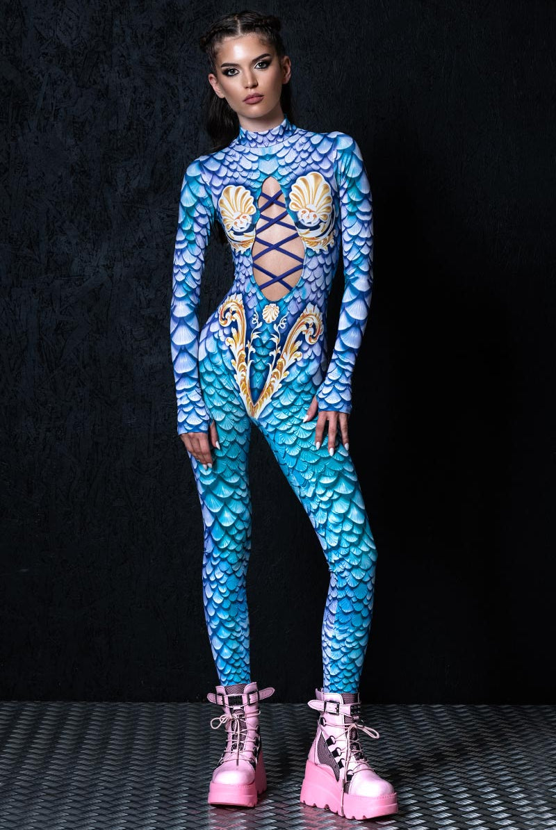 Mermaid Princess Open Front Costume Full View