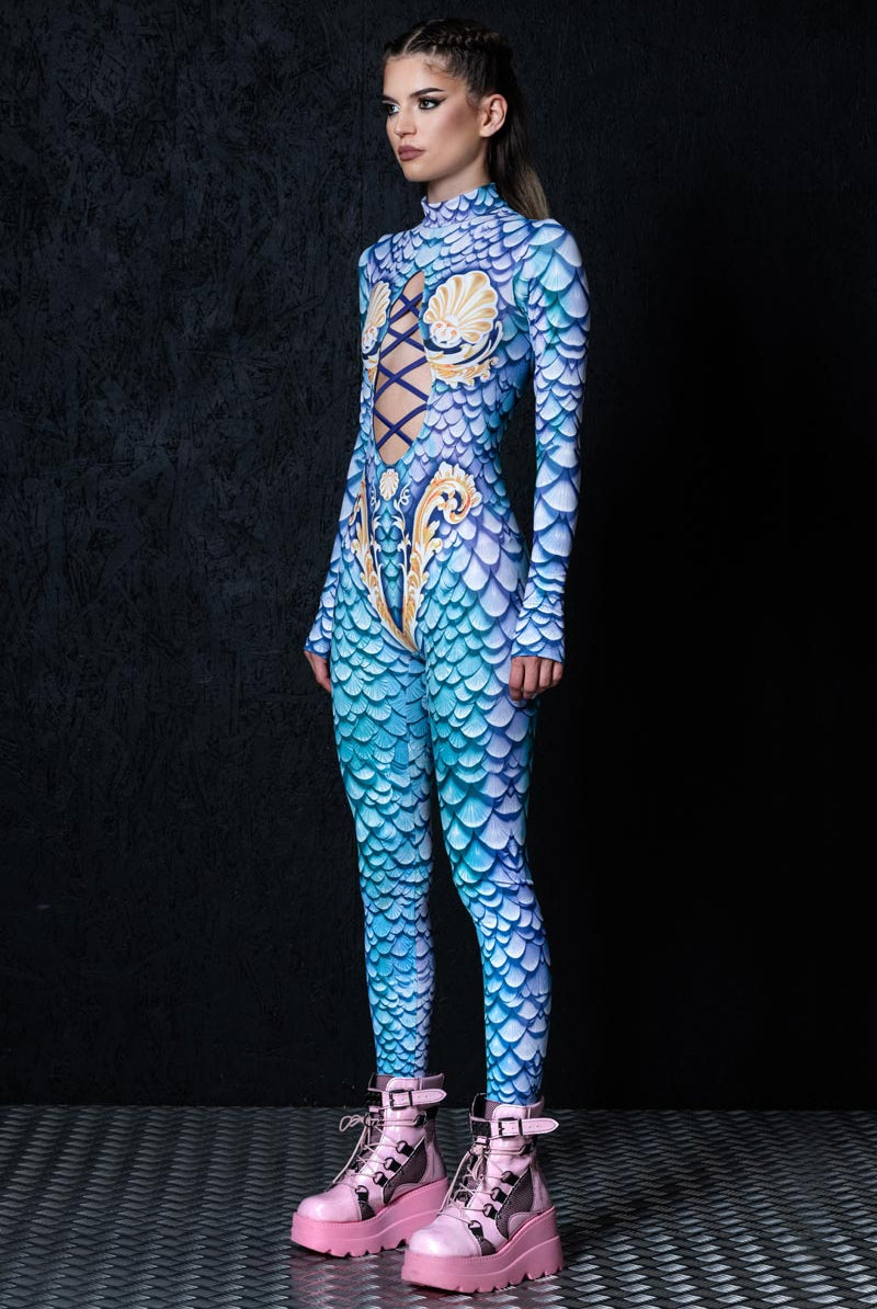 Mermaid Princess Open Front Costume Side View