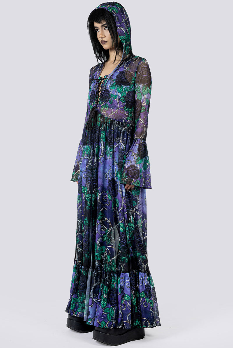 Midnight Roses Flare Pants Set Gothic Clothes