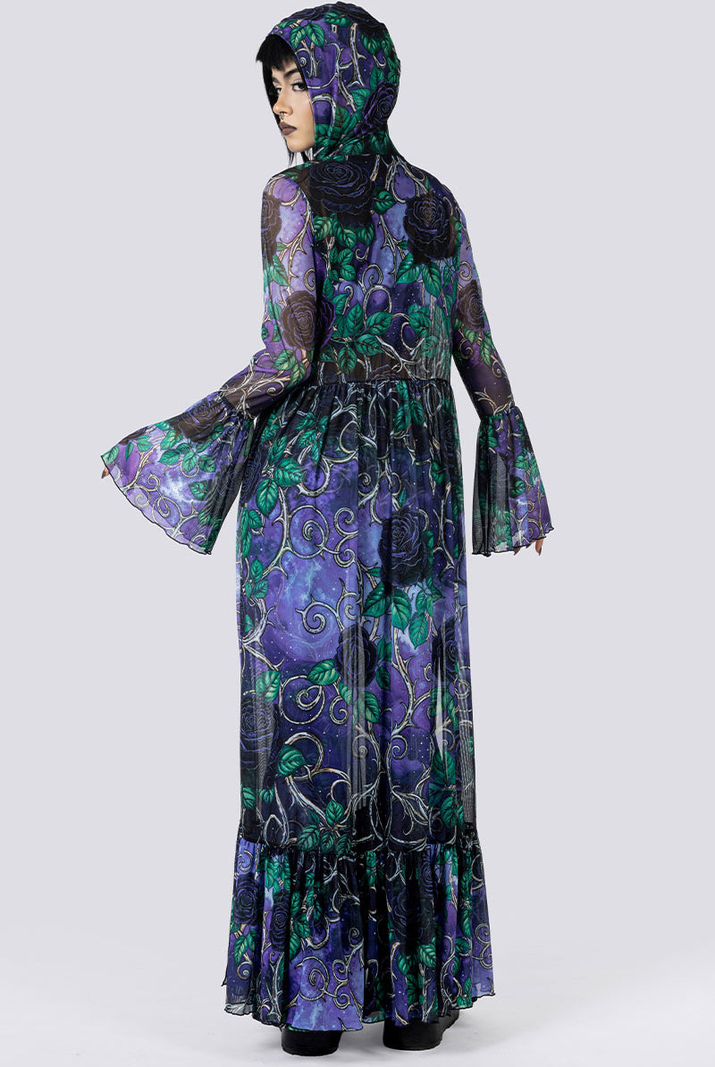 Midnight Roses Lace Up Top Robe Back Gothic Clothes