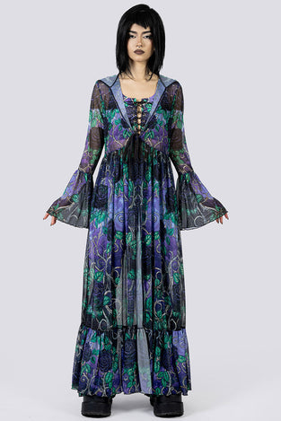 Midnight Roses Sheer Robe Goth Clothing
