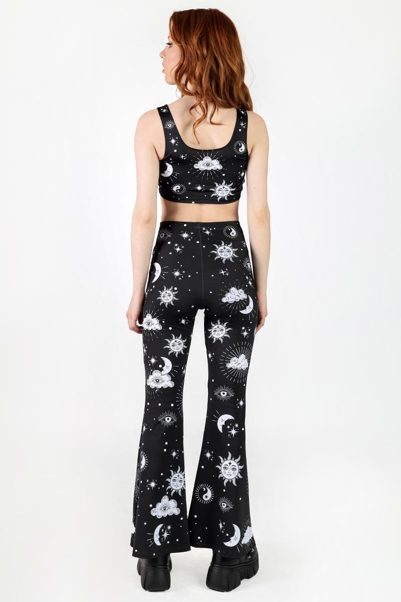 White Bell Bottoms Flare Chaps Pants for Women | Devil Walking White Bell Bottoms Flare Chaps Pants for Women | Devil Walking