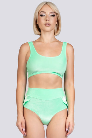 Minty Fresh Bra Crop Top - Green Velvet