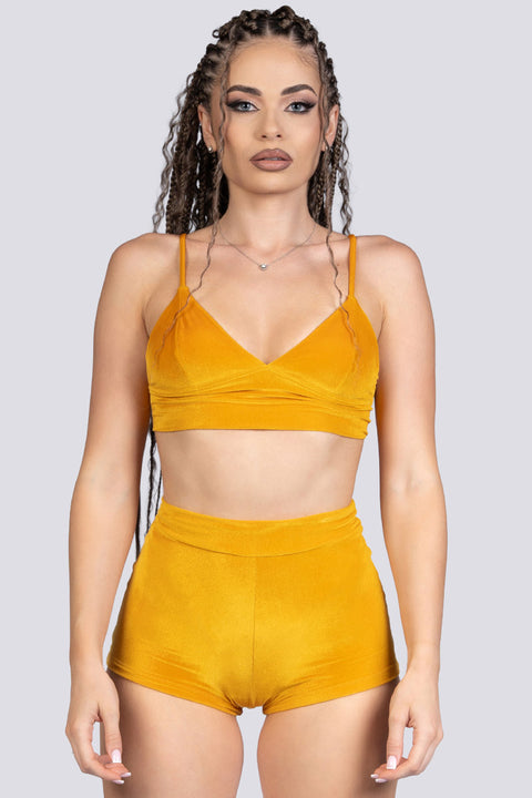Mirra Velvet Bralette Top - Stripper Outfit