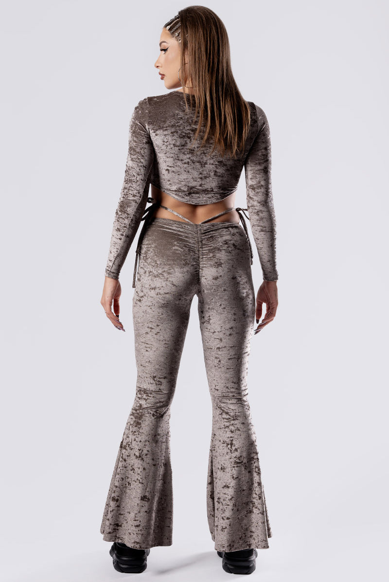 mocha-latte-hip-strap-flare-pants-set-beige-velvet-back-view