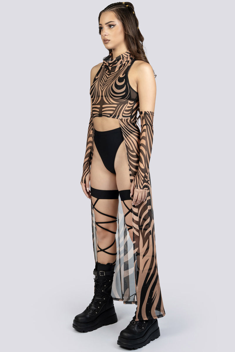 Mojave Duster Mesh Crop Top Rave Outfit