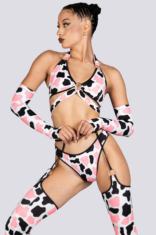 Moo Baby O Ring Chap Pants Set Rave Halloween Outfit
