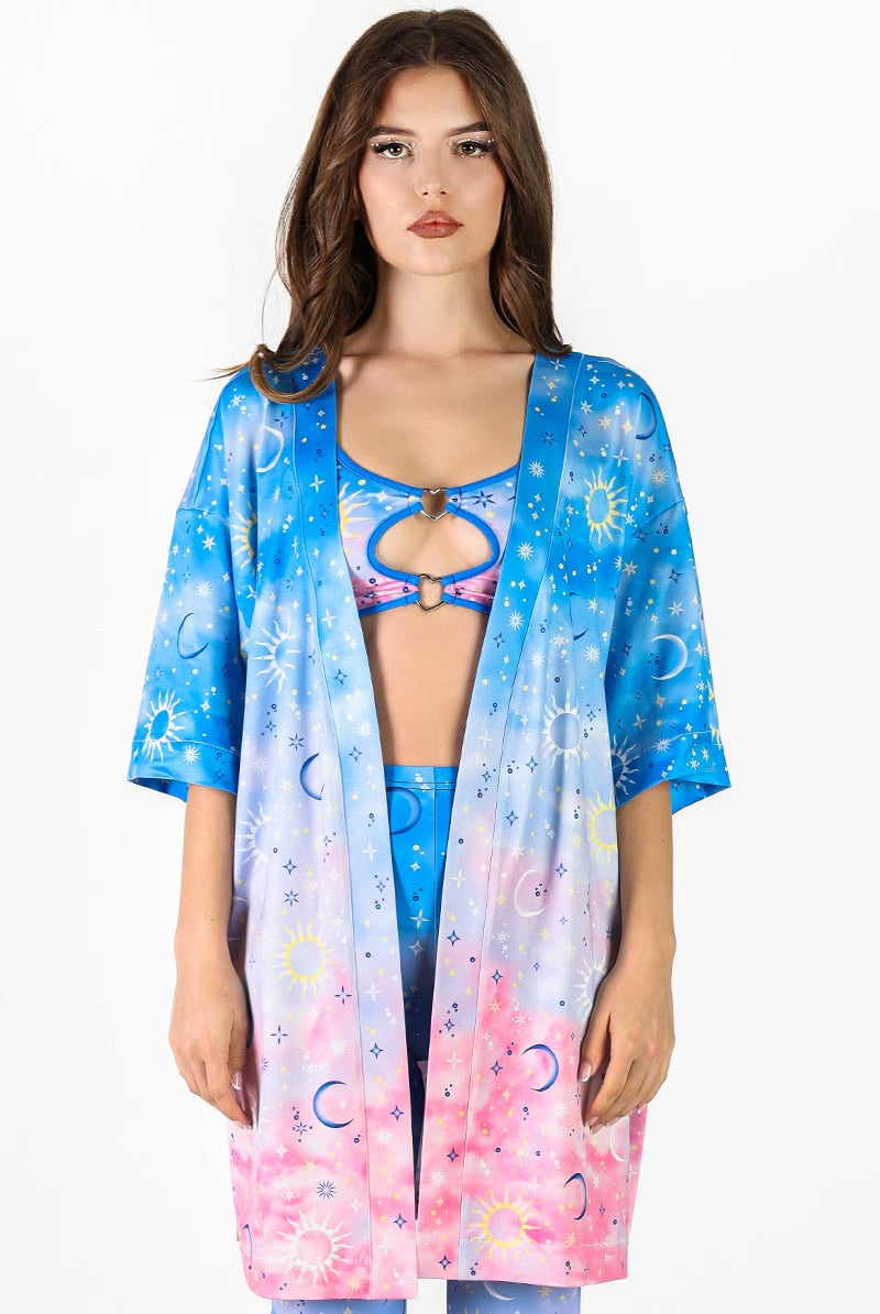 Morning Moon High Waisted Bell Bottoms Pants Set Front View