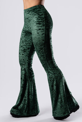 Moss Babe Flare Pants - Green Velvet