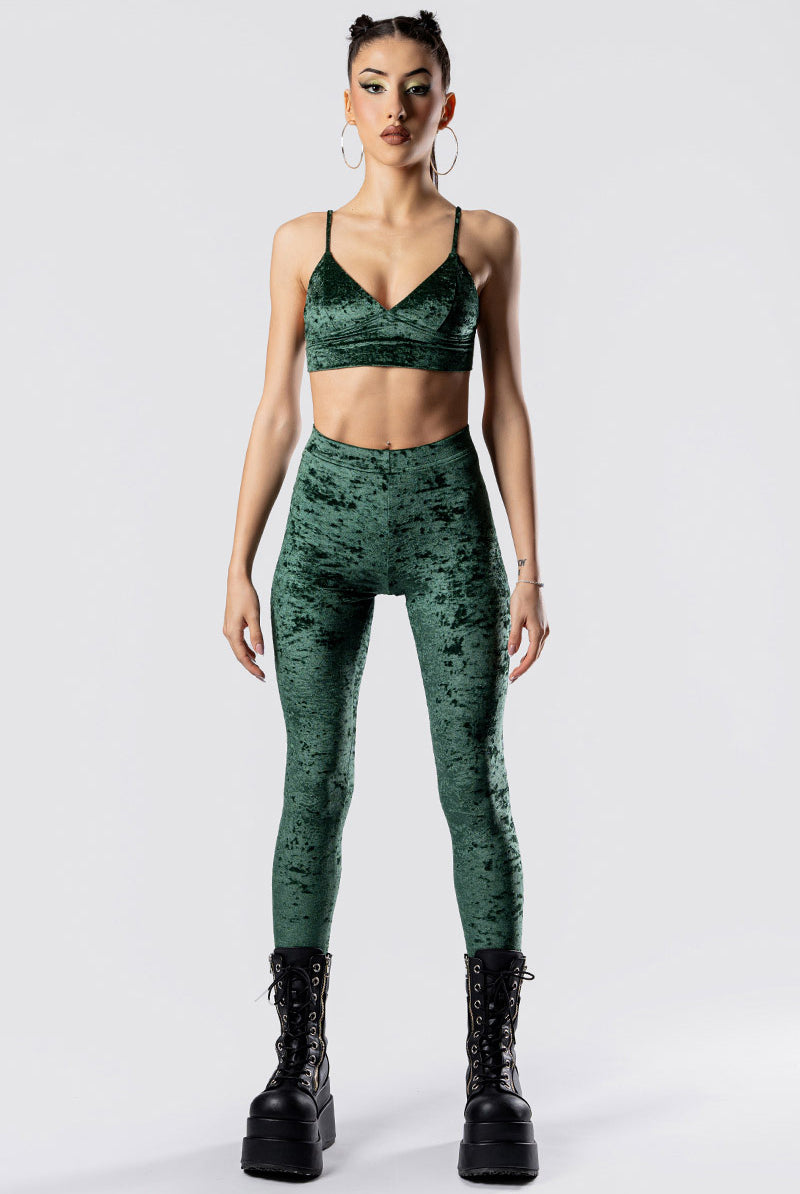 moss-babe-leggings-green-velvet-front-view