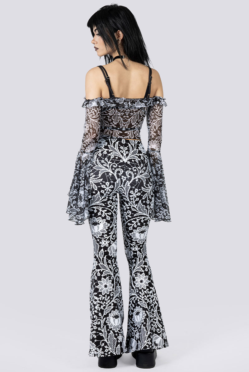 Mourning Spell Flare Pants Back Gothic Outfits