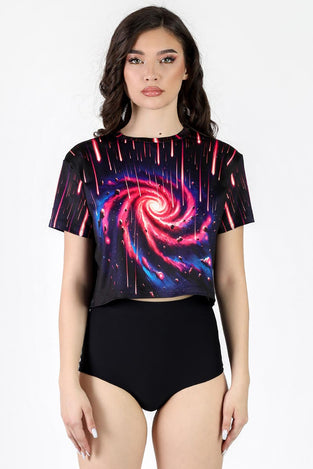 Rave Outfit Nebula Cropped Tee Front View