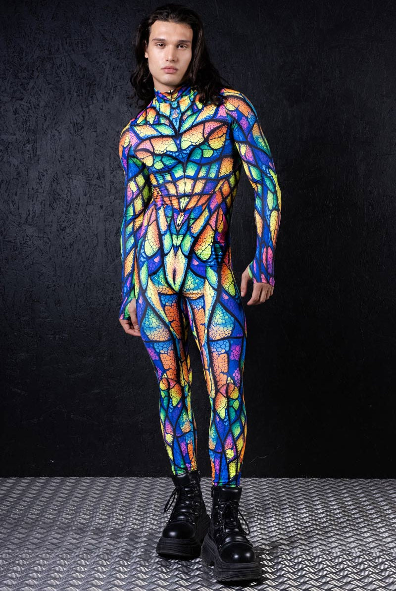 neon-chameleon-men-costume-front-view