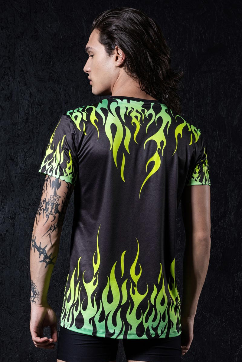 Neon Fire Dance Male Tee Back View