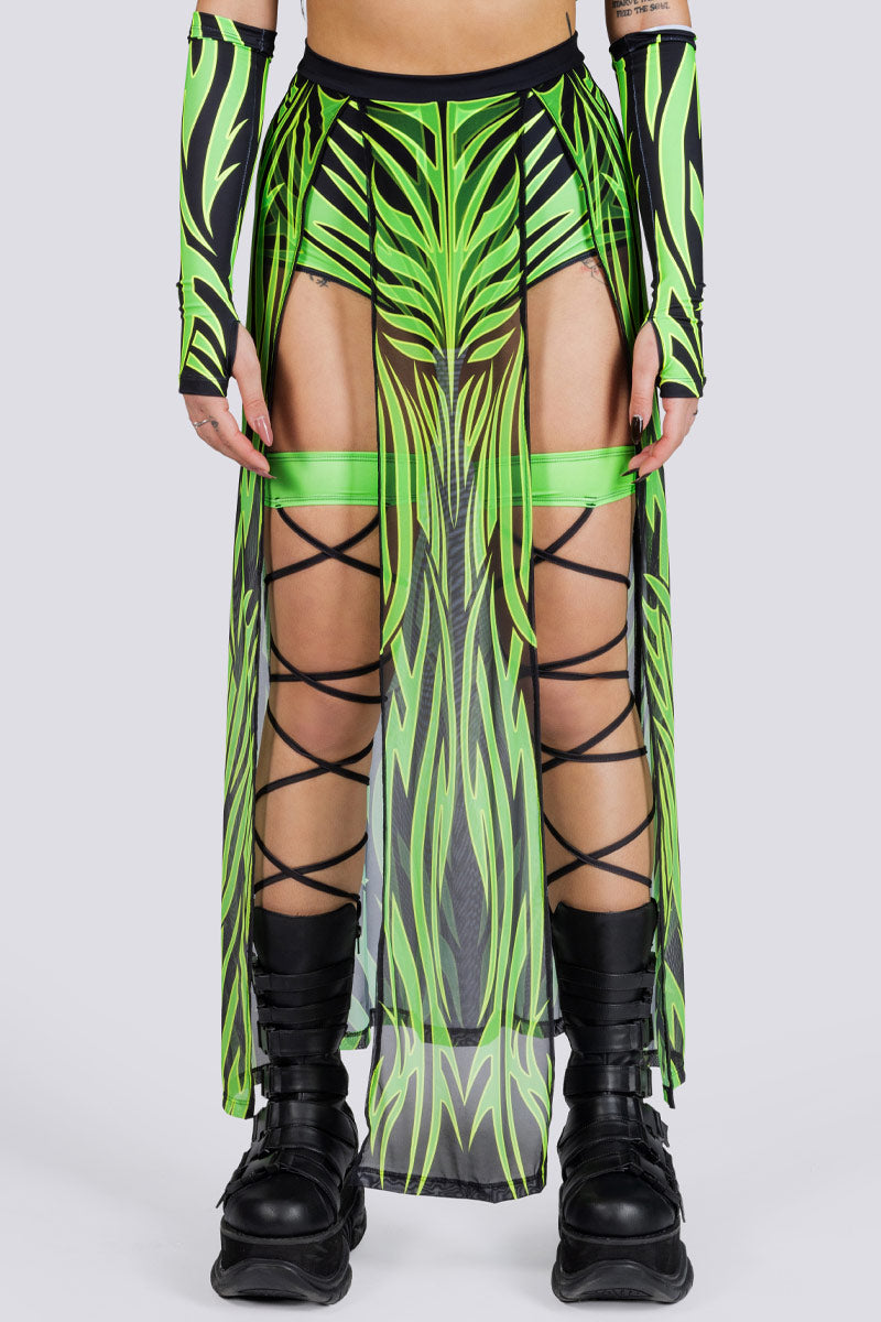 Neon Green Rave Leg Garters