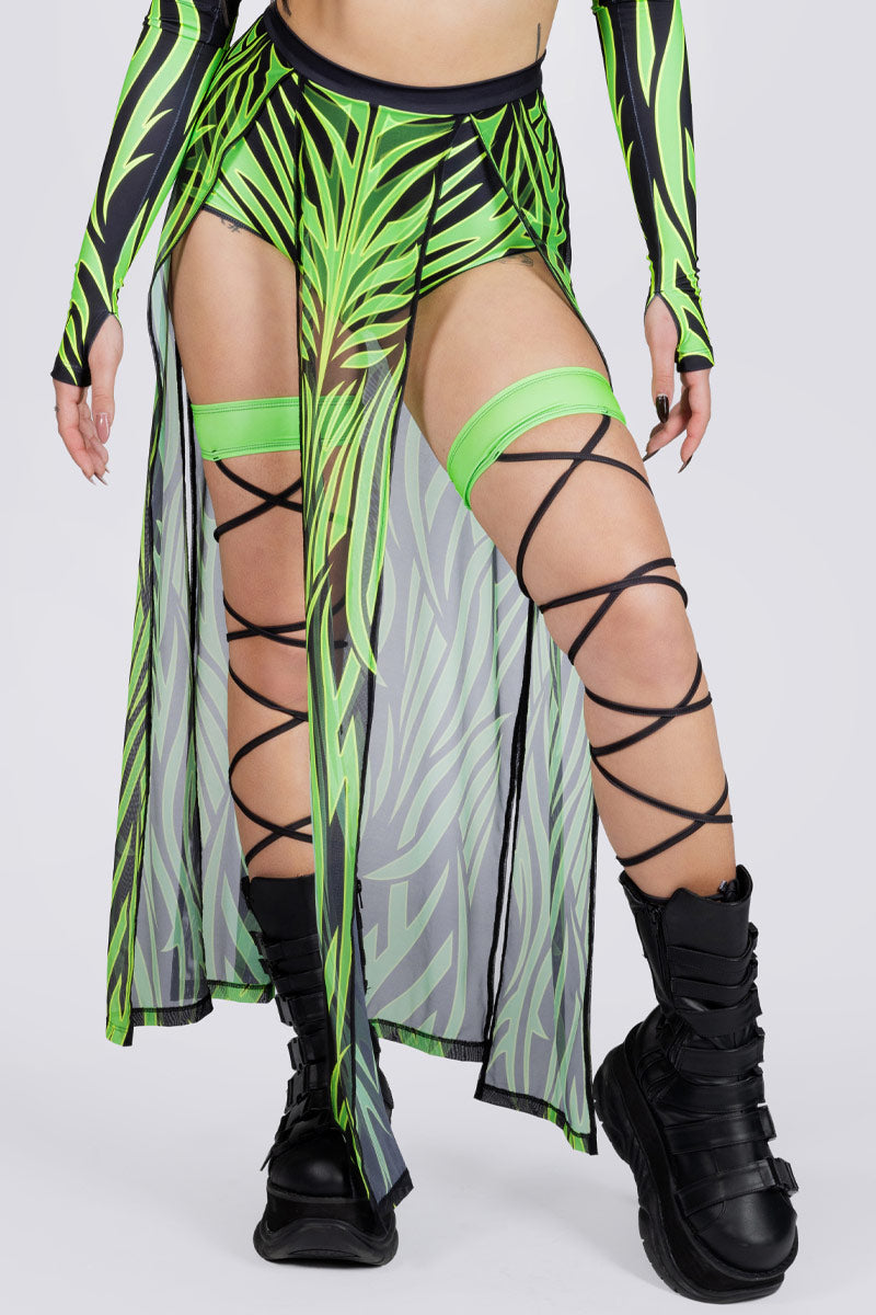 Neon Green Rave Leg Wraps