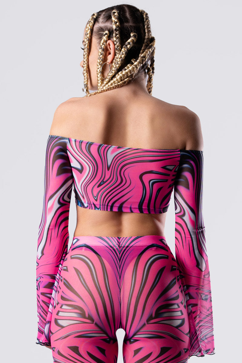 neon mesh crop top