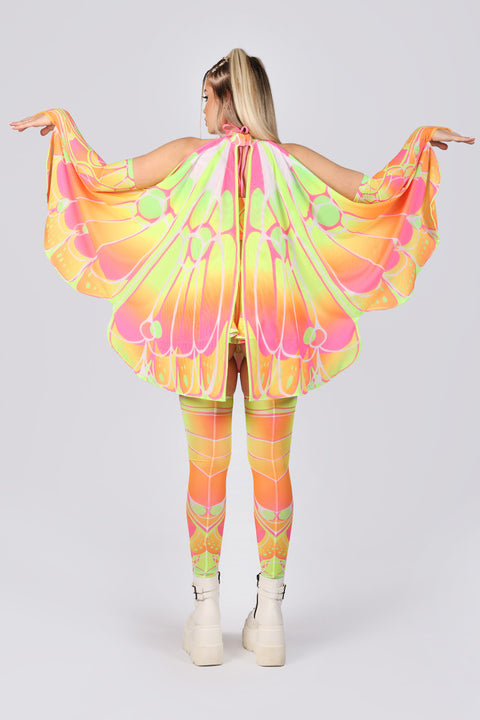 Rave Outfit Neon Moth Rave Mini Skirt Set Back View