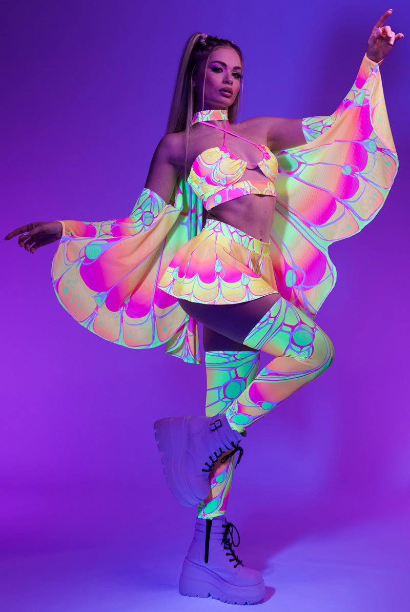 neon-moth-rave-mini-skirt-set-side-view-uv