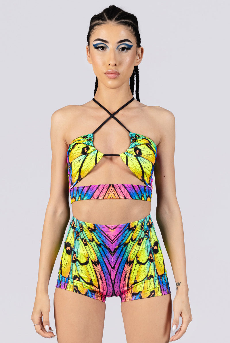 neon-nymph-high-waisted-shorts-close-view