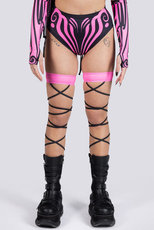 Rave Outfit Neon Pink Rave Leg Wraps