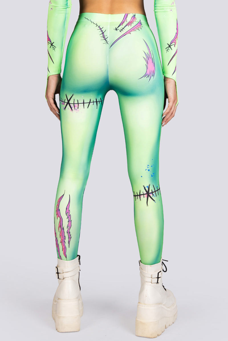 Neon Zombie Leggings Halloween Costume