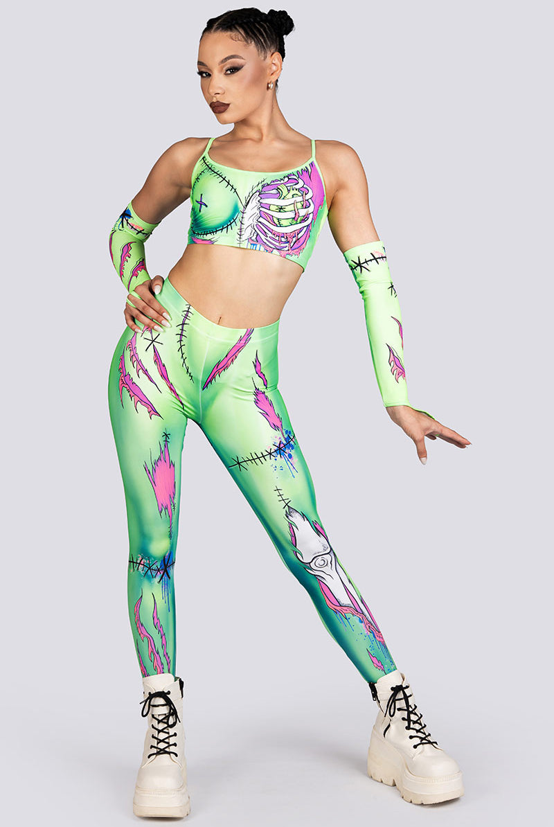 Neon Zombie Leggings Halloween Clothes
