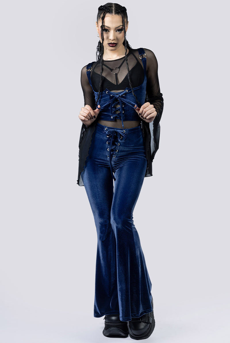 Nightfall Lace Up Flare Pants Full Body Gothic Clothing
