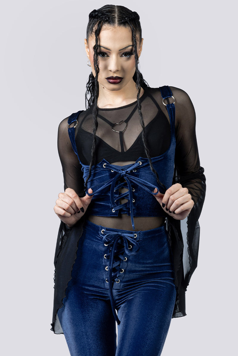 Nightfall Underbust Corset Close Up Goth Clothing