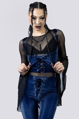 Nightfall Underbust Corset Close Up Goth Clothing