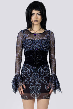 Cursed Amethyst Mini Bodycon Dress – Black Alt Bodycon Dress, S