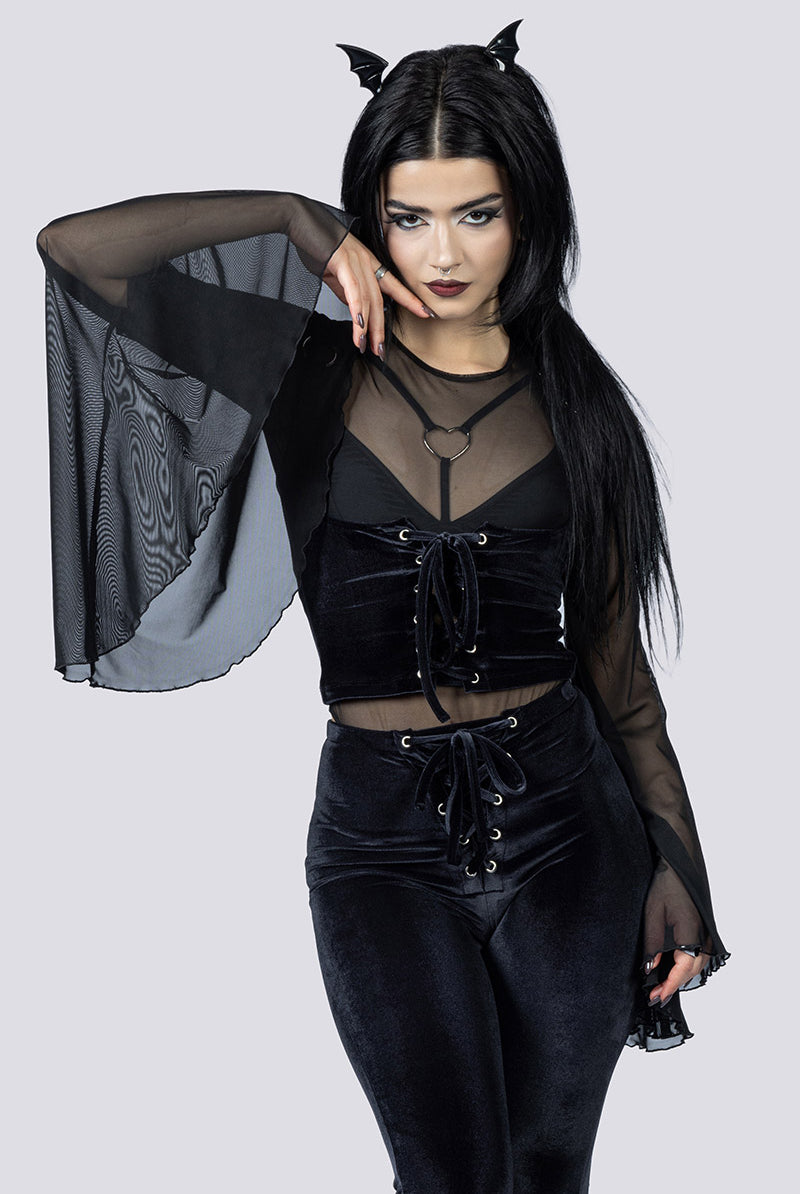 Obsidian Muse Underbust Corset Close Up Front Goth Clothing