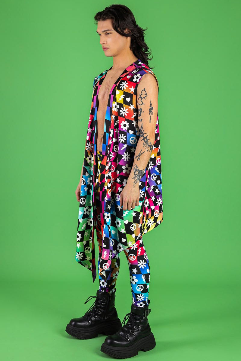Peaceful Love Men's Kimono Side View