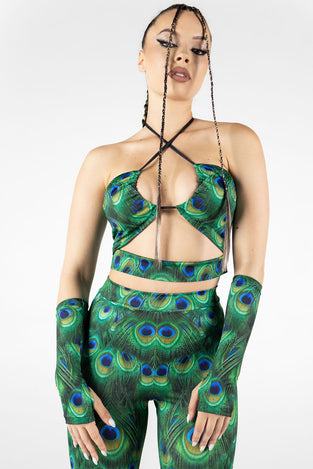 Rave Outfit Peacock Bell Bottoms Set Side View